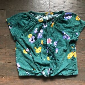 Old navy green floral baby girl top size 24months